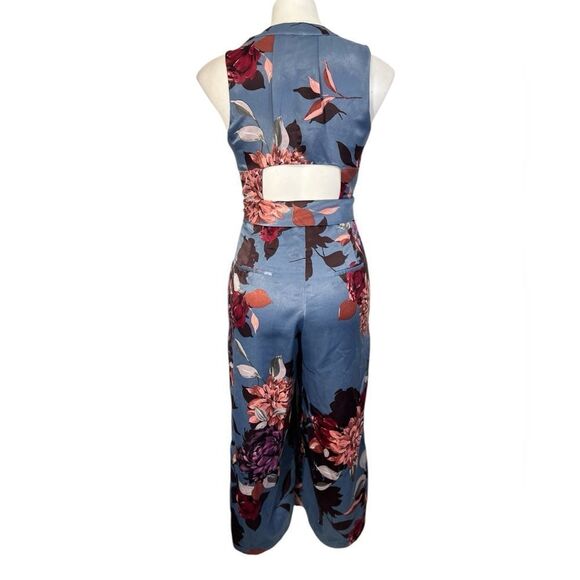 Karlie jumpsuit size 8 blue sleeveless multicolor floral spring party casual - Picture 5 of 7